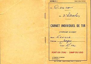 CARNET DE TIRS DE GEORGES VIEVILLE- MARS AVRIL 1958 (1)